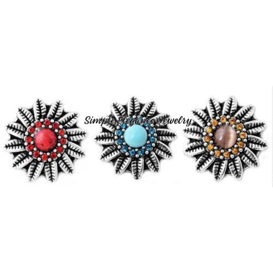 Feather Rhinestone Snap Charm 20mm - Snap Jewelry