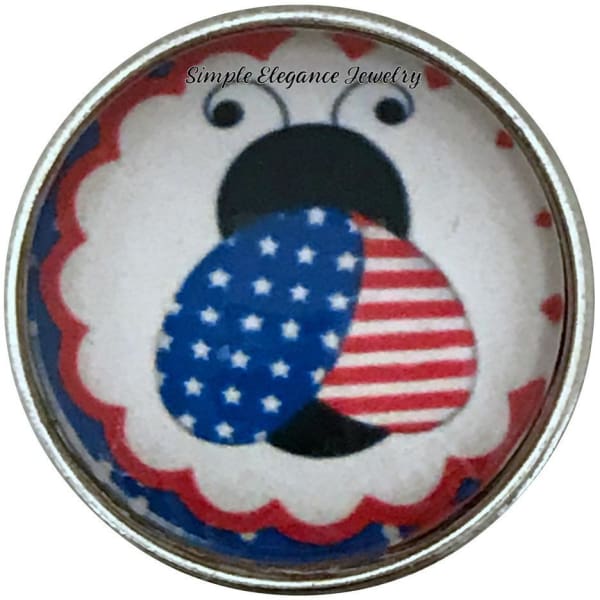 Flag Lady Bug Snap 20mm for Snap Jewelry - Snap Jewelry