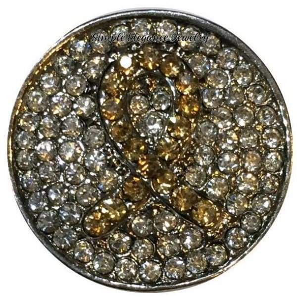 Light Tan Cancer Ribbon Bling Snap 20mm - Snap Jewelry