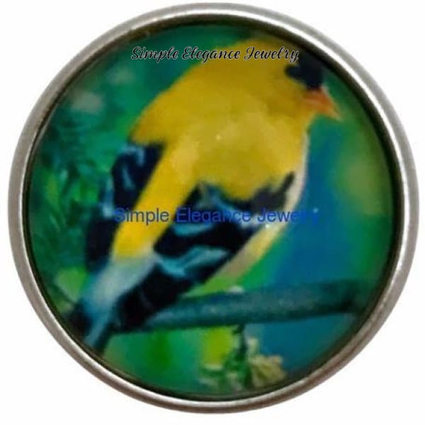 Gold Finch Bird Snap Charm 20mm for Snap Jewelry - Snap Jewelry