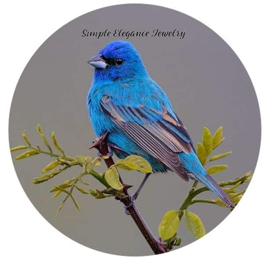 Indigo Bunting Bird Snap Charm 20mm - Snap Jewelry