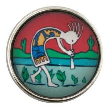Kokopelli Snap Button 20mm - Snap Jewelry