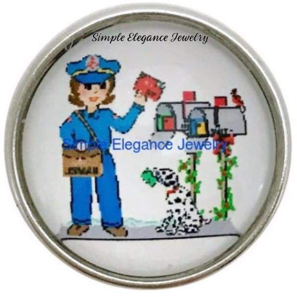 Lady Postman Snap Charm 20mm for Snap Jewelry - Snap Jewelry