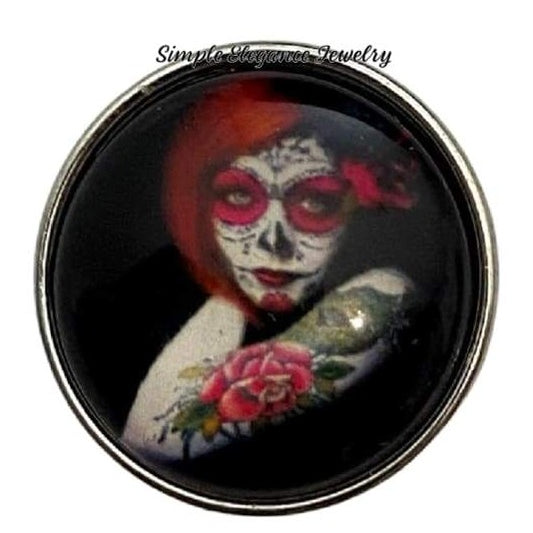 Lady Sugar Skull Snap Charm 20mm - Snap Jewelry