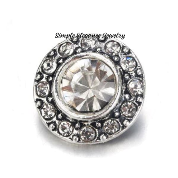 Large Rhinestone-12mm MINI SNAP - Clear - Snap Jewelry