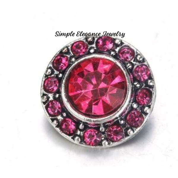 Large Rhinestone-12mm MINI SNAP - Rose - Snap Jewelry