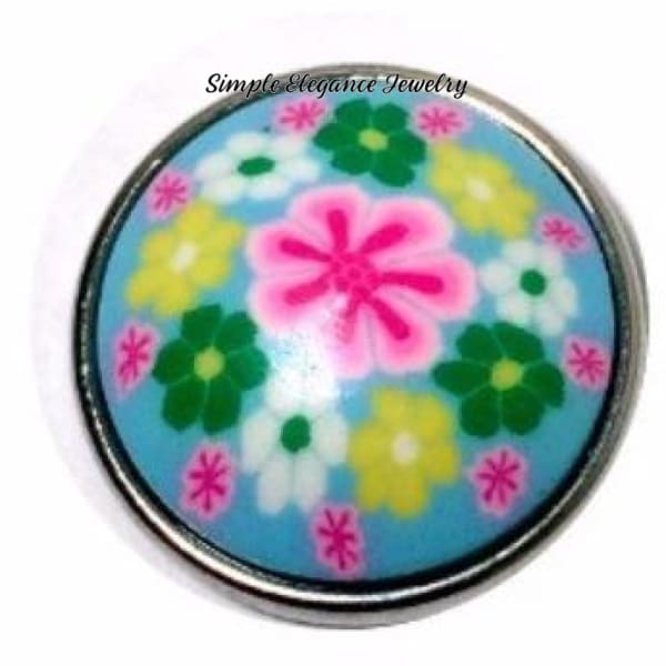 Light Blue Polymer Clay Snap 18mm (Each One Slightly Different) - Snap Jewelry