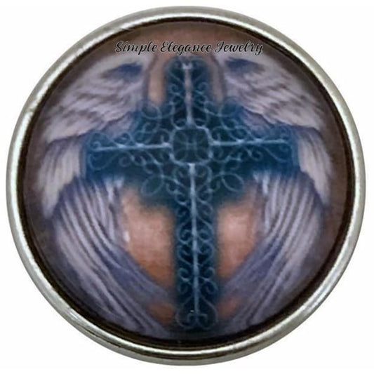 Light Brown Wing Cross Snap Charm 20mm for Snap Jewelry - Snap Jewelry