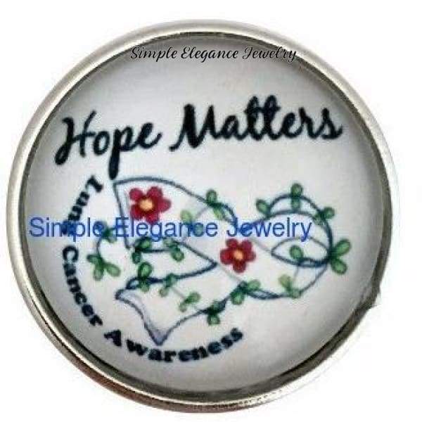 Lung Cancer White Ribbon Snap 18mm for Snap Jewelry - Snap Jewelry