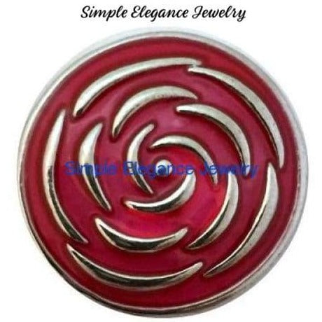 Metal Pink Swirl Snap 20mm - Snap Jewelry
