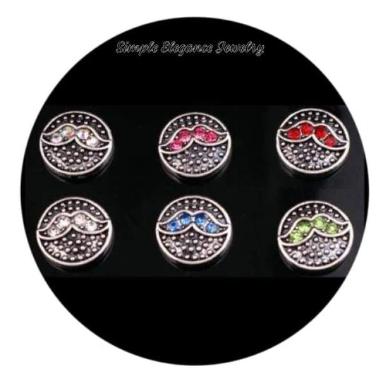 Mustache Rhinestone 12mm MINI for Snap Charm Jewelry - Irridescent MINI - Snap Jewelry