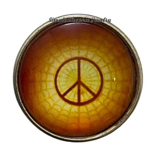 Peace Yellow Spider Web Snap Charm 20mm - Snap Jewelry