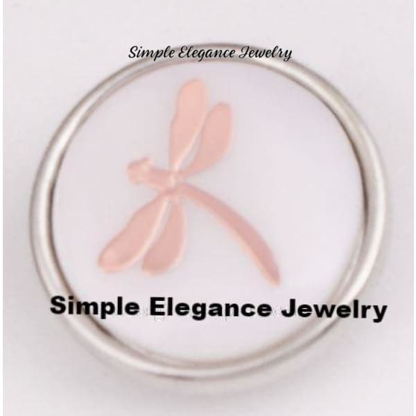 Pearl Gold Dragonfly Snap 18mm - Snap Jewelry