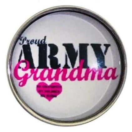 Proud Army Grandma Snap Charm for Snap Charm Jewelry 20mm - Snap Jewelry
