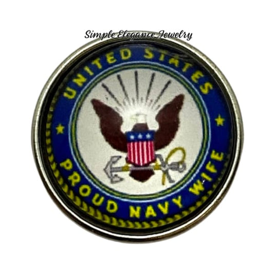 Proud Navy Wife Snap Charm 20mm - Snap Jewelry