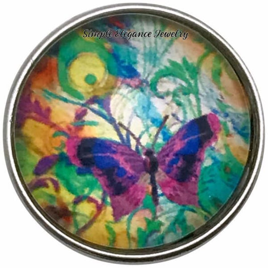 Purple Butterfly Snap Charm 20mm for Snap Jewelry - Snap Jewelry