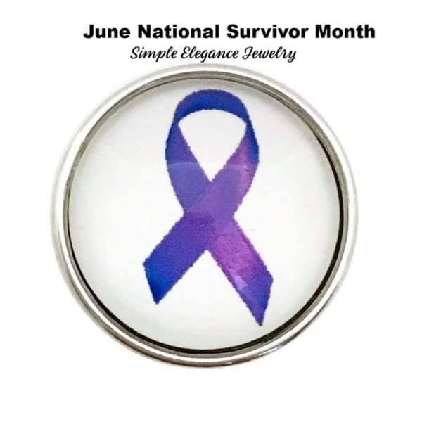 Purple Ribbon Snaps 20mm for Snap Jewelry - Snap Jewelry