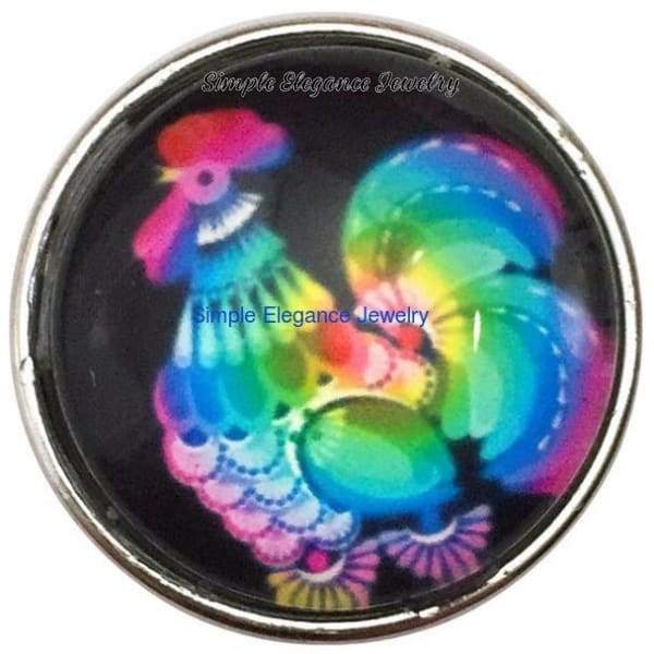 Rainbow Rooster Snap 20mm for Snap Jewelry - Snap Jewelry