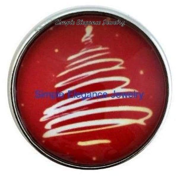 Red Christmas Tree Snap 20mm - Snap Jewelry