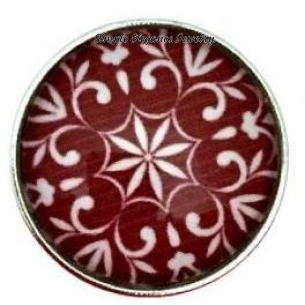 Red Flower Snap 20mm for Snap Jewelry - Snap Jewelry