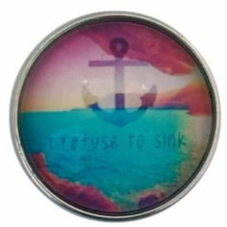 Refuse to Sink Anchor Snap 20mm - Snap Jewelry