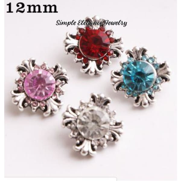 Rhinestone Cross 12mm MINI for Snap Charm Jewelry - Snap Jewelry