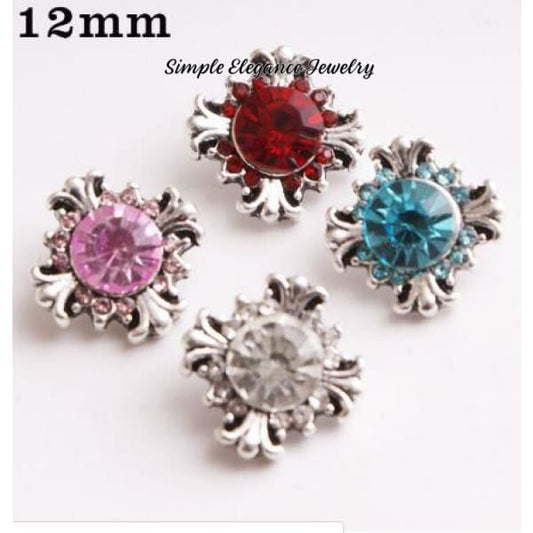 Rhinestone Cross 12mm MINI for Snap Charm Jewelry - Snap Jewelry