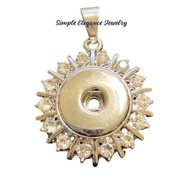 Rhinestone Snap Pendant 20mm - Clear - Snap Jewelry