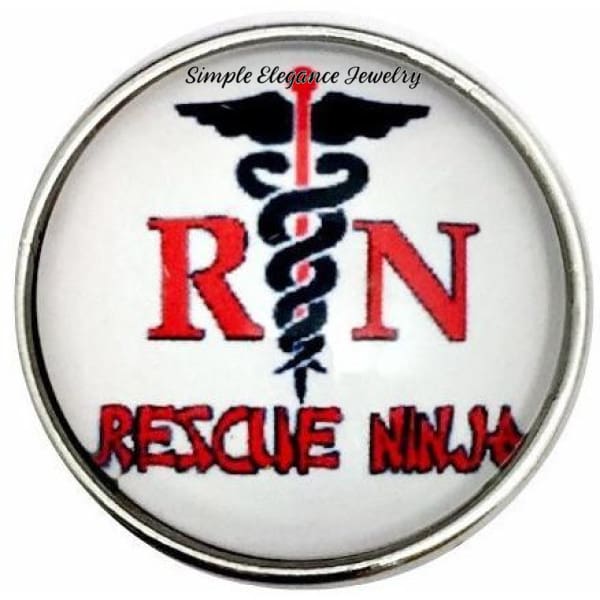 RN (Rescue Ninja) Nurse Snap 20mm for Snap Jewelry - Snap Jewelry