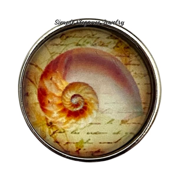 Sea Shell Snap Charm 20mm - Silicone Jewelry
