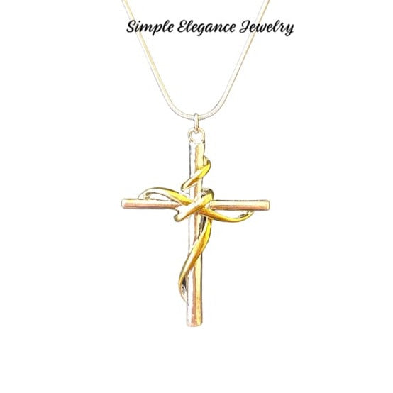 Simple Elegance Jewelry Silver/Gold Cross Necklace