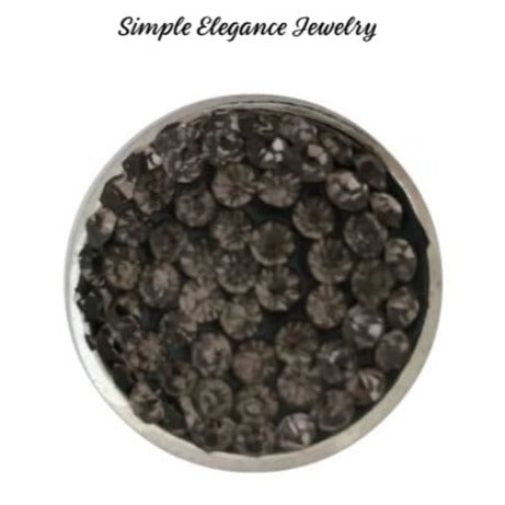 Silver/Gray 12mm Rhinestone MINI Snap - Snap Jewelry