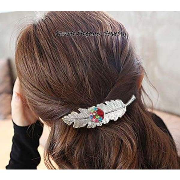 Snap Charm Feather Hair Barrette 20mm Snap - Snap Jewelry