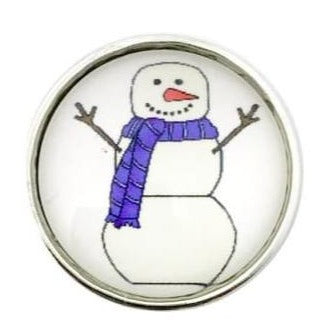 Snowman Snap Button 20mm - Snap Jewelry