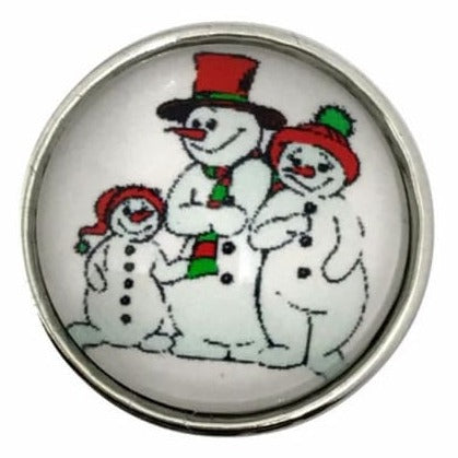 Snowman Snap Button 20mm - Snap Jewelry