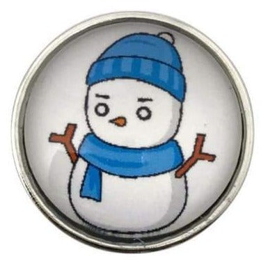 Snowman Snap Button 20mm - Snap Jewelry