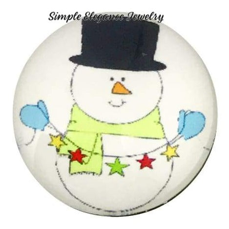 Snowman Snap Button 20mm - Snap Jewelry