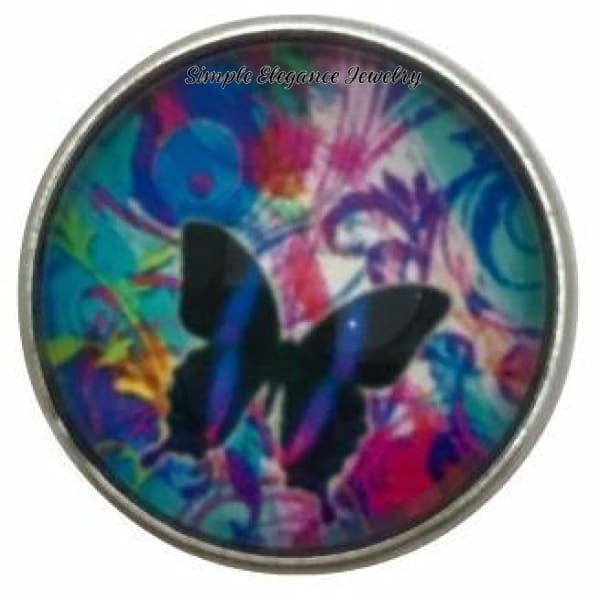 Stripe Butterfly Snap Charm 20mm for Snap Jewelry - Snap Jewelry