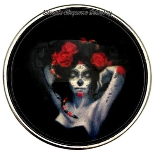 Sugar Skull Girl Snap Charm 20mm - Snap Jewelry