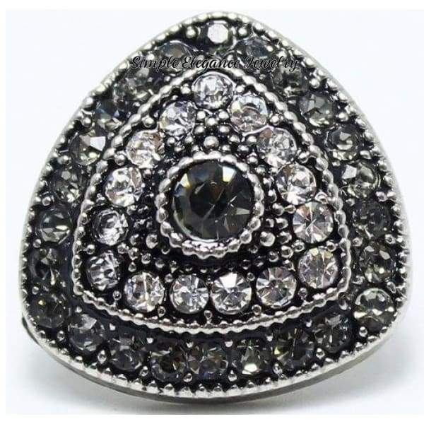 Triangle Rhinestone Snap Charm 20mm - Smoke - Snap Jewelry
