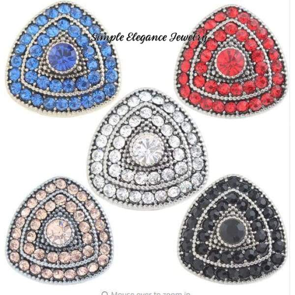 Triangle Rhinestone Snap Charm 20mm - Snap Jewelry