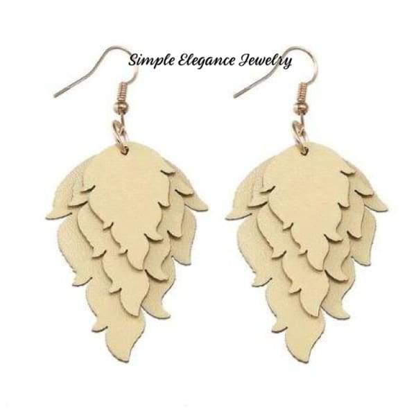 Triple Cut Vinyl Earrings-Assorted colors - Cream - Earrings