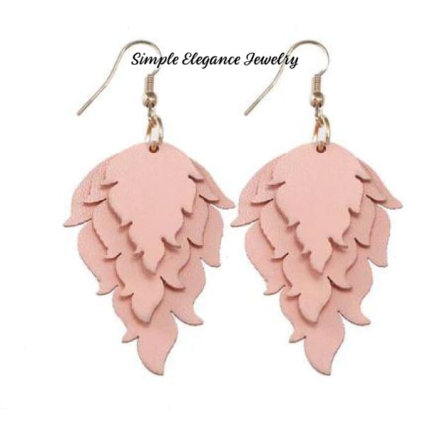 Triple Cut Vinyl Earrings-Assorted colors - Peach - Earrings