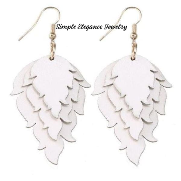 Triple Cut Vinyl Earrings-Assorted colors - White - Earrings