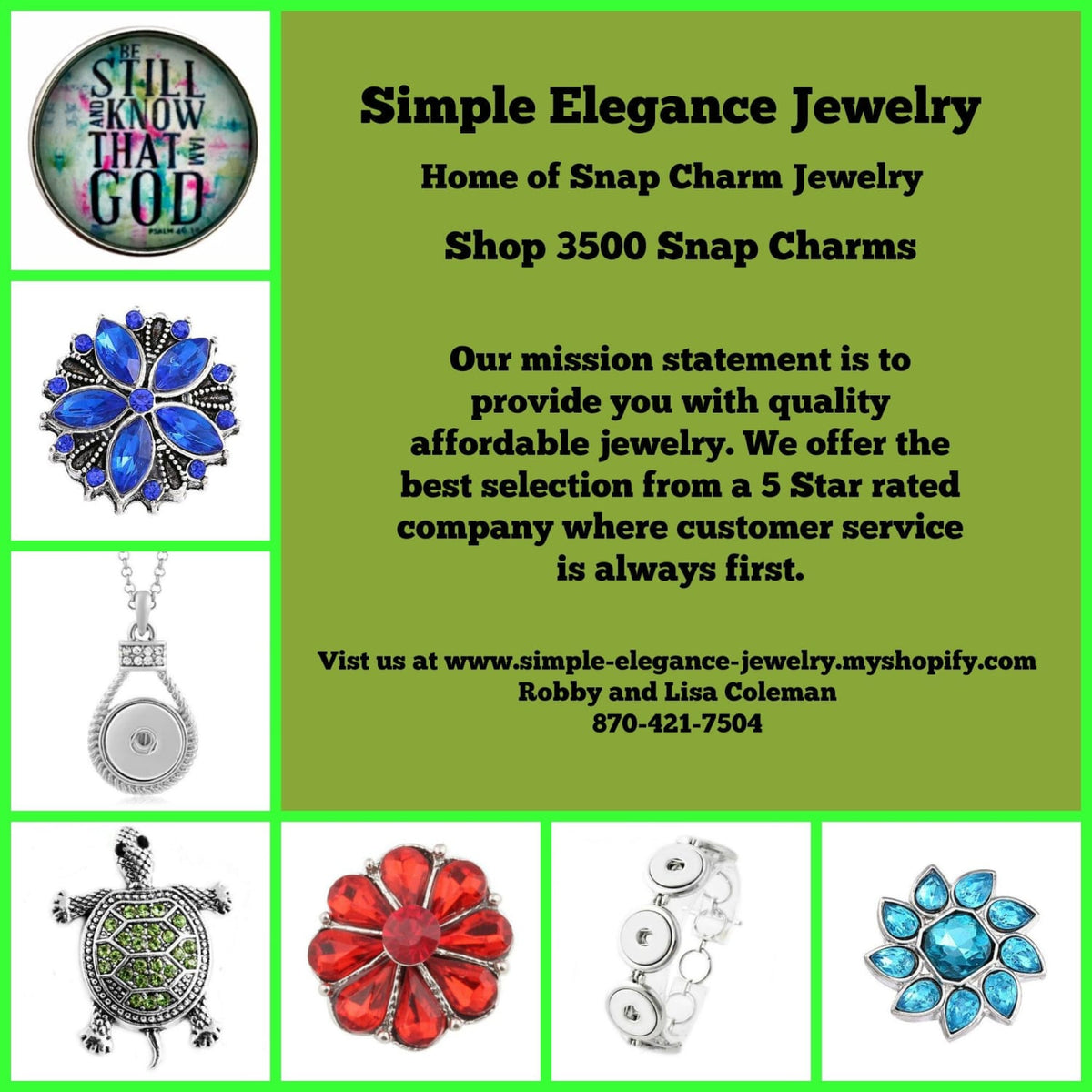 FREE SHIPPING THRU JULY 04, 2017 ON SNAP JEWELRY