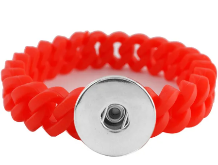 Silicone Snap and Other Styles in Silicone Jewelry 20mm and 12mm Snap Sizes (Assorted Colors)