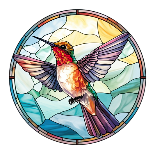 Stained Glass Design Hummingbird 20mm Snap Charm