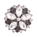 Metal Rhinestone Flower 20mm Snap Charm for Snap Jewelry (Assorted Colors)