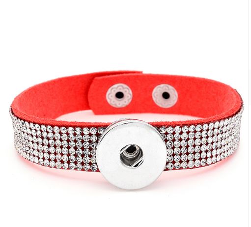 Rhinestone Felt Snap Closure 20mm Snap Braclet for Snap Jewelry (Assorted Colors)
