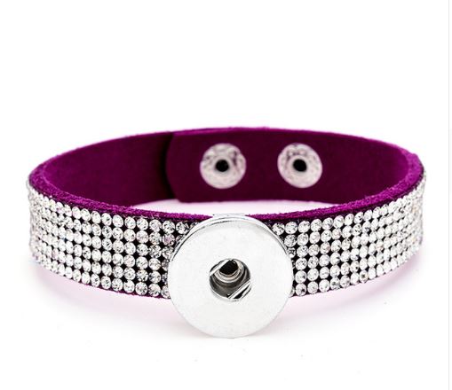 Rhinestone Felt Snap Closure 20mm Snap Braclet for Snap Jewelry (Assorted Colors)